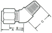 96945A Elbow, 45&#186; Tube to MPT Fittings