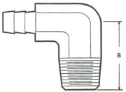 HE1 Elbow, 90&#186; Hose to MPT Fittings