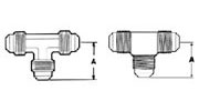 T2 Tee, Tube All Ends 44 Series SAE 45&#186; Flare Fittings